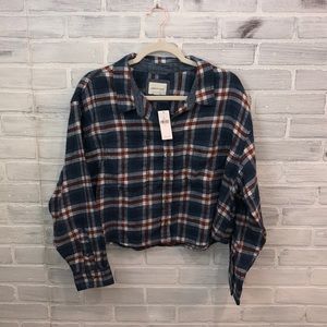 American Eagle Cropped Flannel
